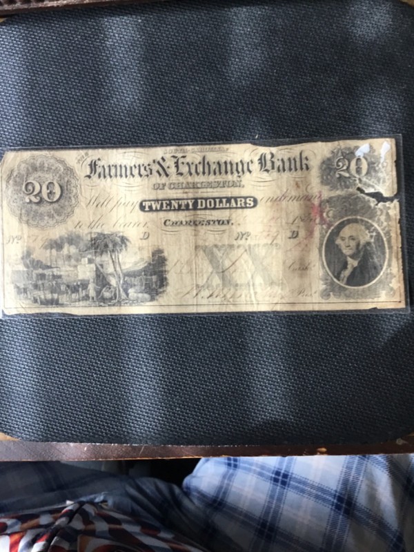 20.00 dollar bill Farmer exchange bank