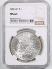 1883-O $1 Morgan Silver Dollar MS63 NGC 8676171-033