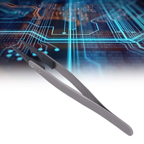 Round Elbow Tweezers Antistatic Tweezers With Interchangeable Plastic Tip