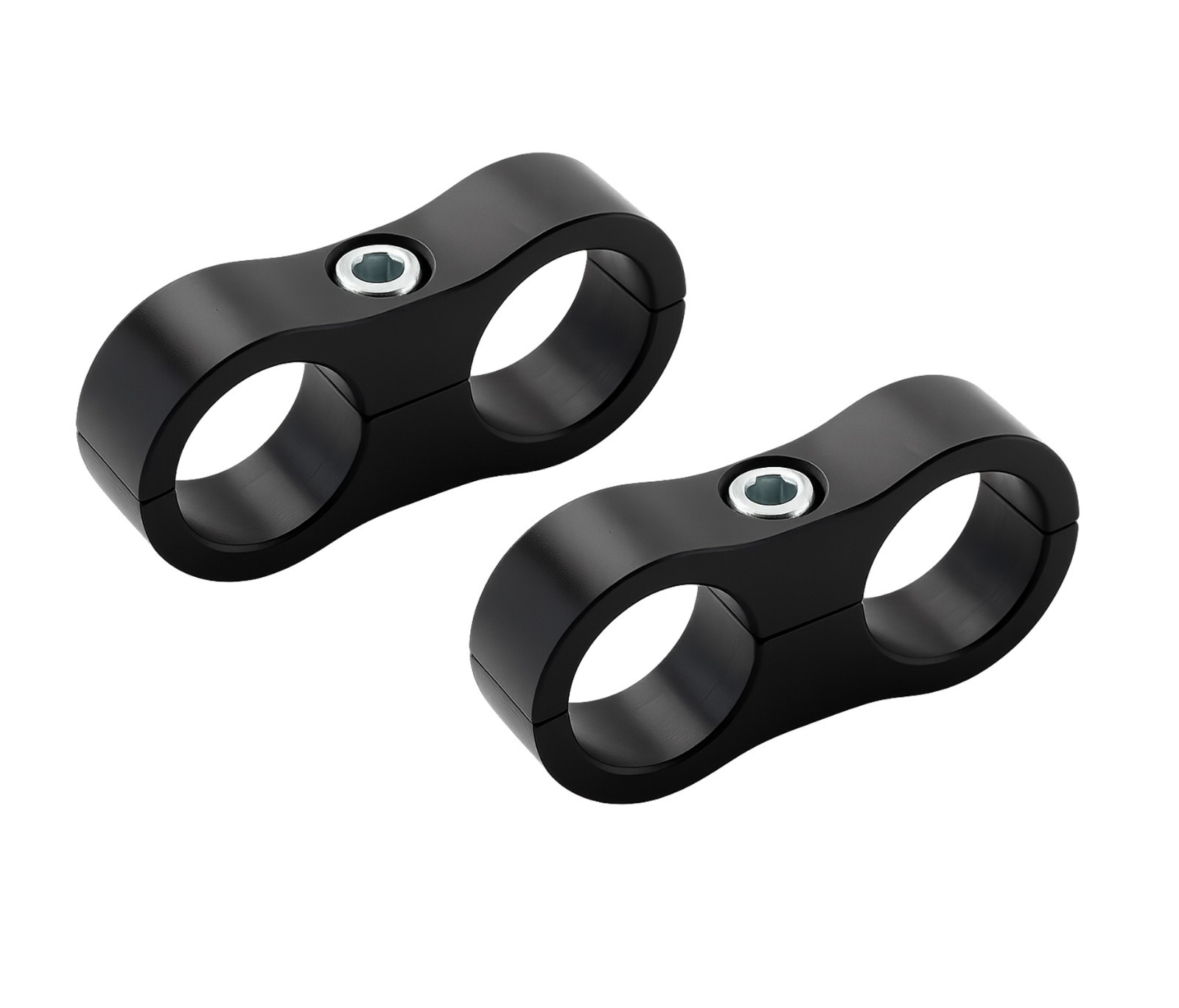 16MM Hose Separator Pack of 2 Black Billet Alloy AN8 8AN Twin Braided Pipe Clamp