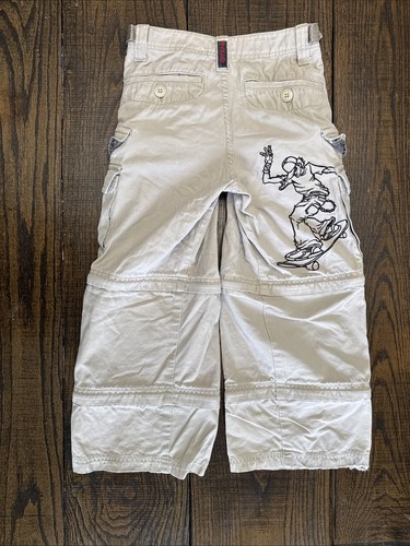 Vintage 90s JNCO Jeans Extremes Army Twill Khaki Cargo Zip Off Youth 8 Pants - Picture 20 of 24