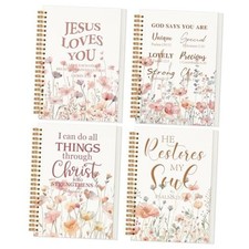 4 Pcs Christian Notebooks Journal for Women Bible Journaling Notebook Floral