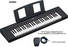 YAMAHA NP15 Piaggero Bk TASTIERA DIGITALE 61 TASTI STILE PIANO con PEDALESUSTAIN