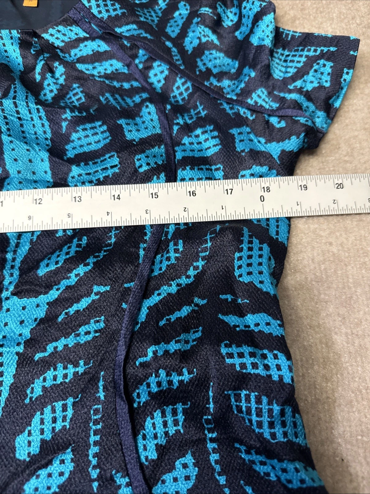 Abito donna TORY BURCH Congo foglia modesto seta taglia 14 manica ad aletta verde acqua