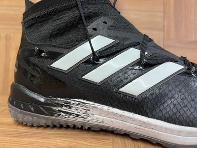 Sz 12 adidas Adizero Afterburner 8 Turf Baseball Black White