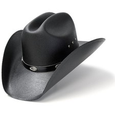 WESTERN EXPRESS Black Straw Western Cattleman Hat with Silver Conchos CA-4BLK