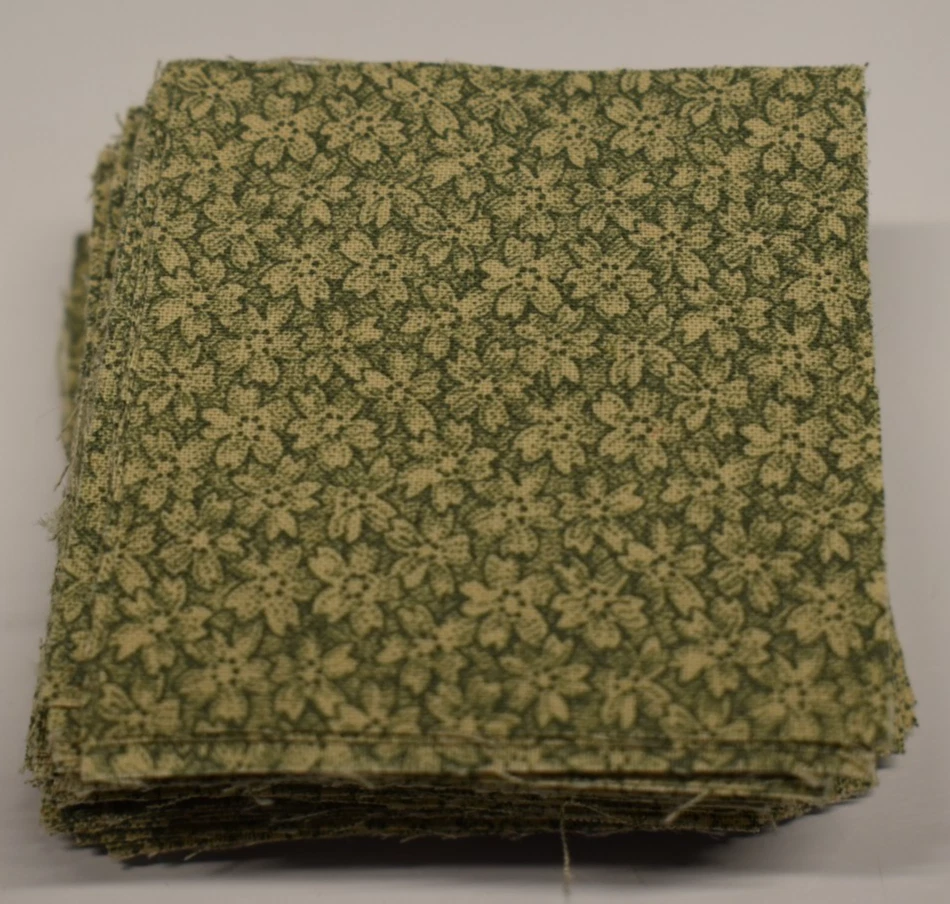 177 piece 2.5" fabric squares lot MINI CHARM green floral tonal blender fall - Image 2 of 4