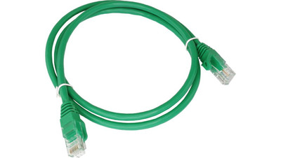 5901738558588 Patch-cord U/UTP kat.5e PVC 0.25m zielony KKU5ZIE0.25 A-LAN