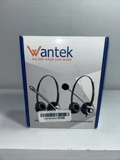 New Wantek Office Phone Headset Rj9 With Noise Cancelling A600QF Open Box 