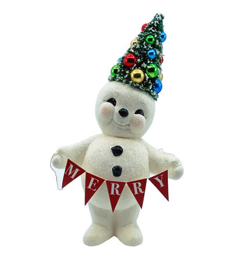 Bethany Lowe Designs: Christmas, Merry Snowman with Tree, Item# TL1357
