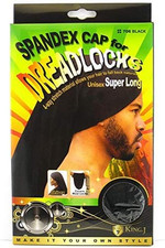 Super Long Spandex Cap For Dreadlocks Unisex Stretch Hair Cover Black