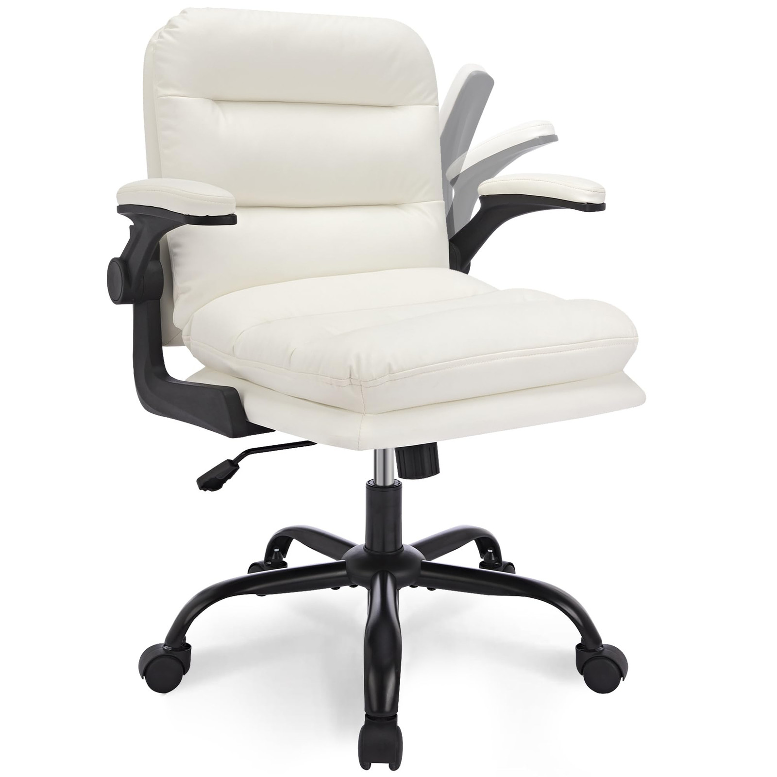 Ergonomic Swivel Office Chair with Flip-Up Armrests and Height Adjustment
