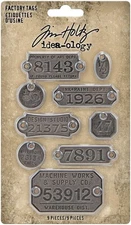Idea-Ology Metal Factory Tags 9/Pkg