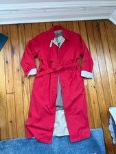 Vintage 80's Women's London Fog Red Trench Coat Size 14 Made in USA