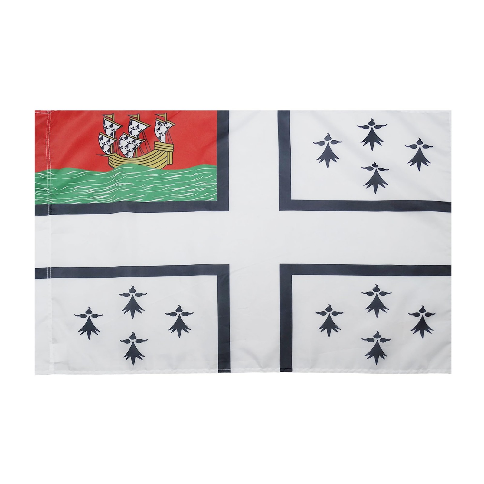 Drapeau de la Ville de Nantes 150x90 cm en Polyester Résistant pour Mât