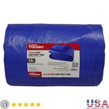 Light Duty Waterproof Tarpaulin Tarp W/ Grommets Outdoor Protection Cover New