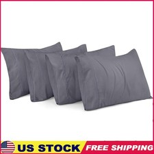 Soft Microfiber Pillowcase Pack of 4 Fade Resistant W/ Envelope Closure New