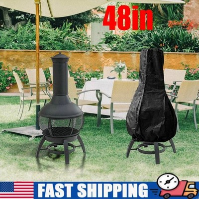 Heavy Duty Large BBQ Chimnea Chiminea Waterproof Snow Protector Cover Black NEW