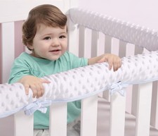 3Pcs Quilted Standard Crib Rail Cover Protector Safe Teething Guard light blue