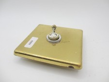 Vintage Brass Light Switch Plate Ceramic Deco Old  Toggle Retro