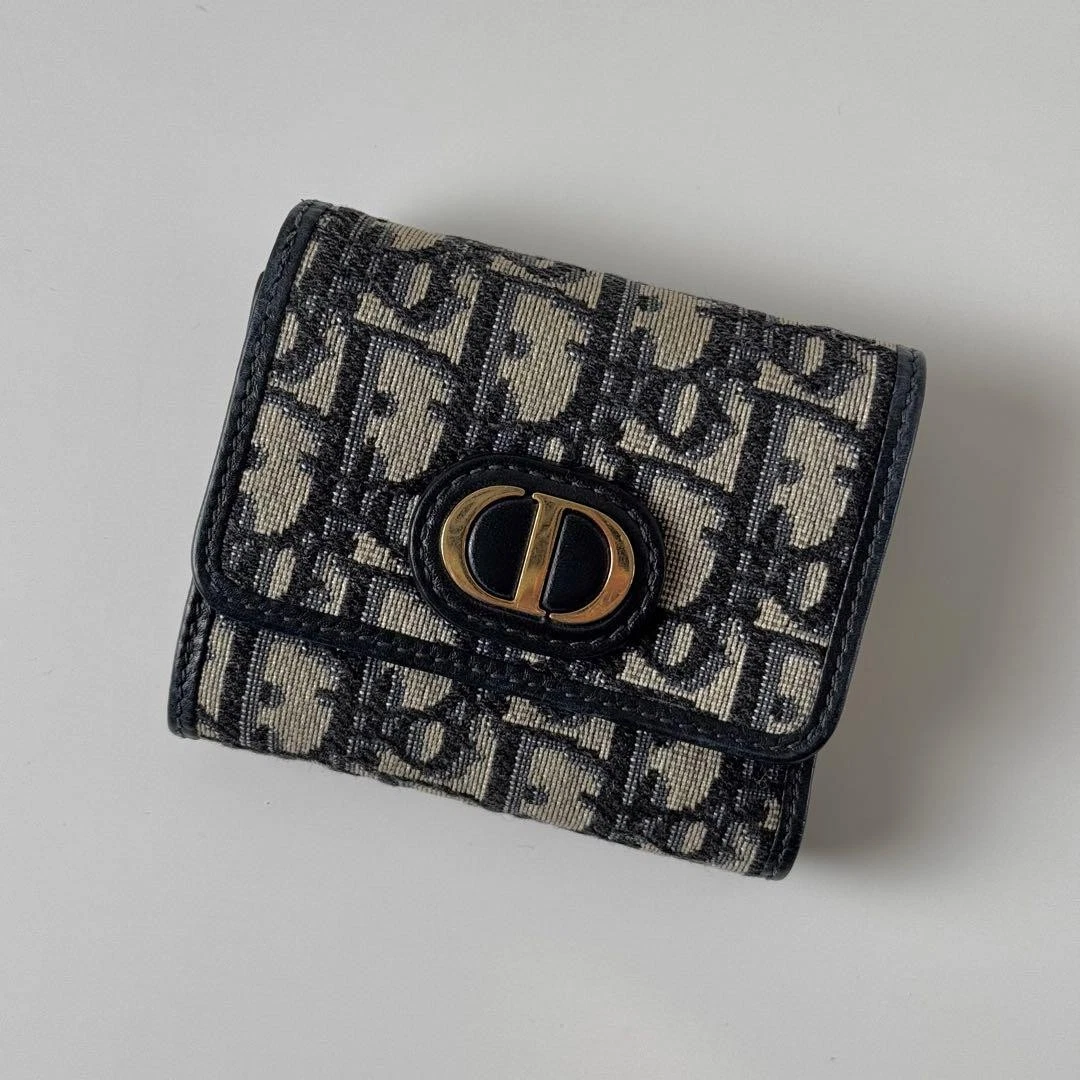 Portefeuille Dior Oblique Triple Excellent État Rare Design