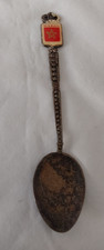 VINTAGE SOUVENIR SPOON  WITH ENAMAL DESIGN   MAROC    (MOROCCO)