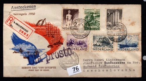 + NETHERLANDS - R-FDC - SHIPS - BRIDGES - ART - CULTURE - 1950