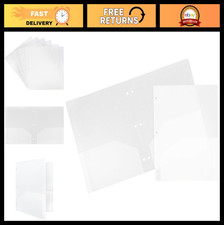 Heavy Duty Plastic 3 Hole Punch Pocket Folders - Extra Tough Clear School Folder