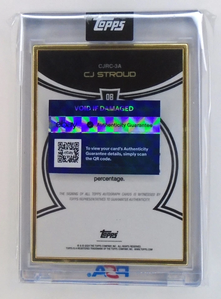 2024 Topps Now CJ Stroud Rookie Campaign On Card Auto Gold Frame /99 CJRC-3A - Image 2 of 2