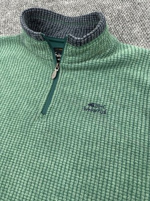 Weird Fish Men s XXL  1/4 Zip Fleece Jacket Waffle Grid Quilted Green Sweatshirt