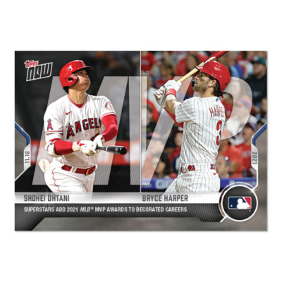 2021 TOPPS NOW #OS-42 SHOHEI OHTANI & BRYCE HARPER - 2021 MVP