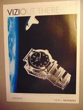 1998 VIZIO by MOVADO Watch In Orbit Space Shuttle art print ad