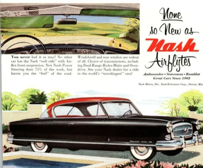 PRINT AD 1953 Nash Ambassador Country Club New Travel Car 6.75 x 10 - Image 1 of 2