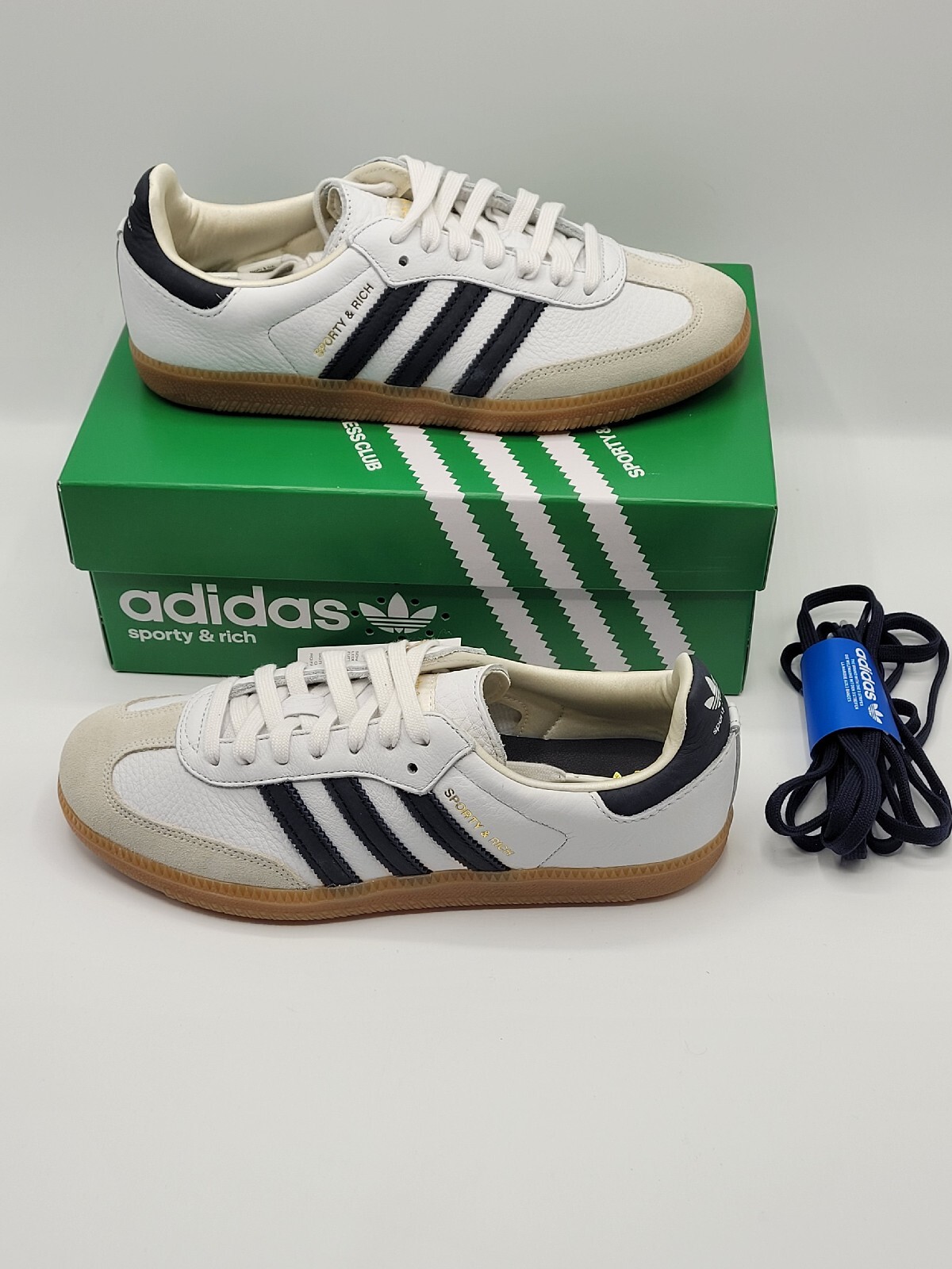 Adidas Sporty & Rich Samba White Navy Size 6 UK /6.5 US