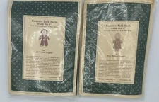 RARE Lot of 2 Gail Wilson Duggan Country Folk Doll Kits: Amish Girl and Boy 1987