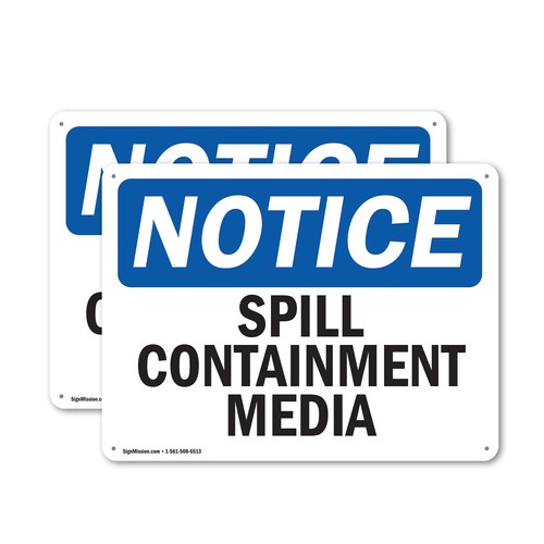 (2 Pack) Spill Containment Media OSHA Notice Sign Decal Metal Plastic - 第 1/22 張圖片