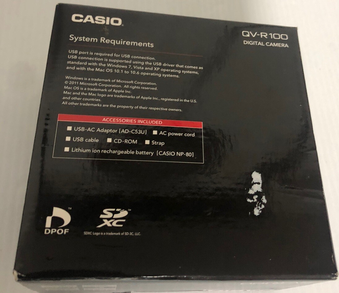 Casio QV-R100 14.1mp HD Video Camera 4X optical Zoom ,2.7mm