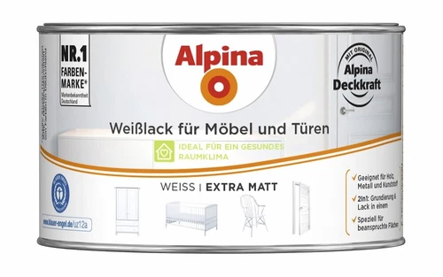 Alpina Heizkörper-, Hammerschlag-,Speziallack Weißlack für Möbel & Türen EM 300 