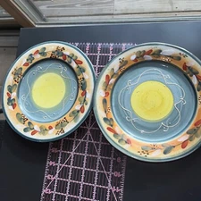 Gibson Elite Madrigal Plate 8.5” 3D Floral Pattern Excellent Cond Set Of 2