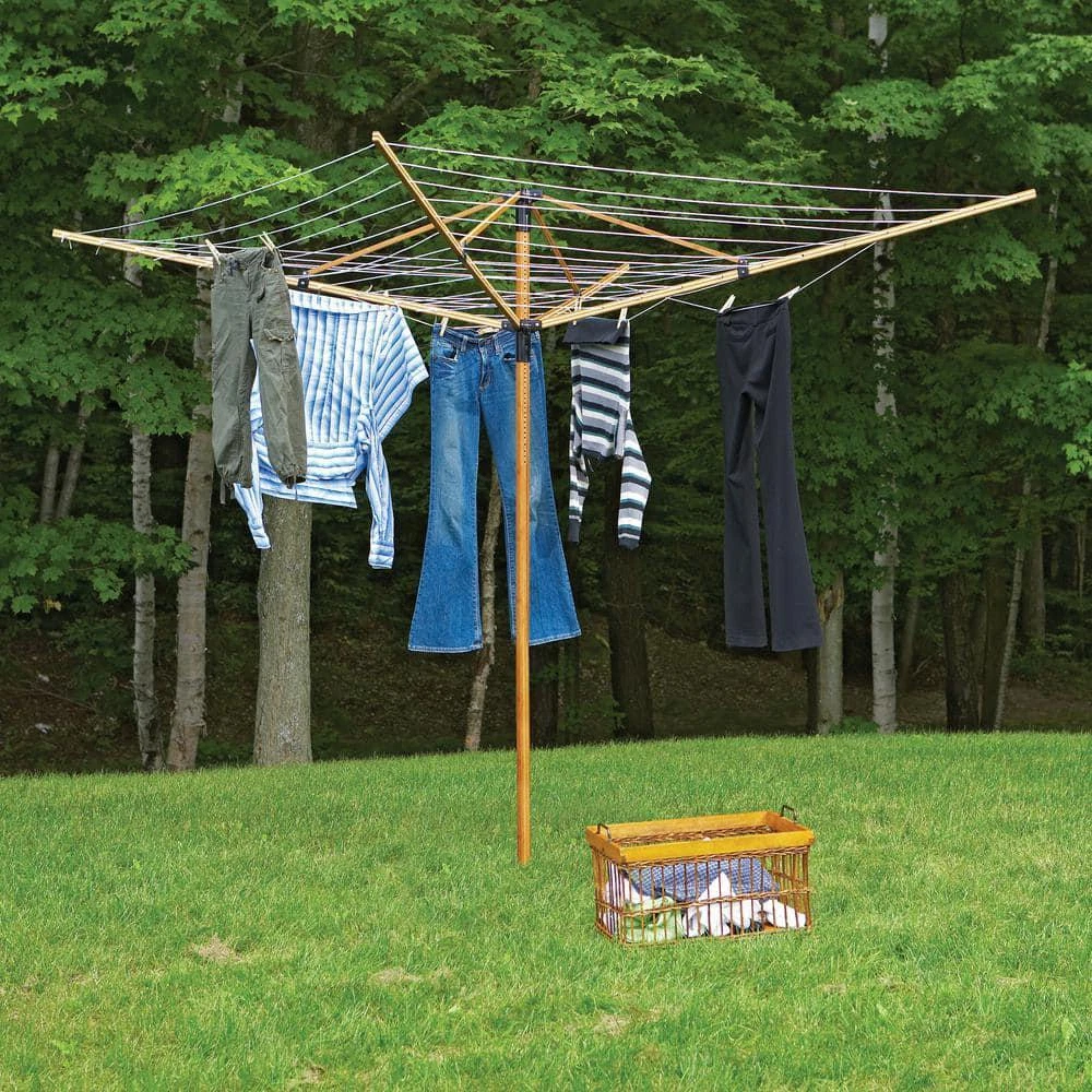 Umbrella clothesline outlet