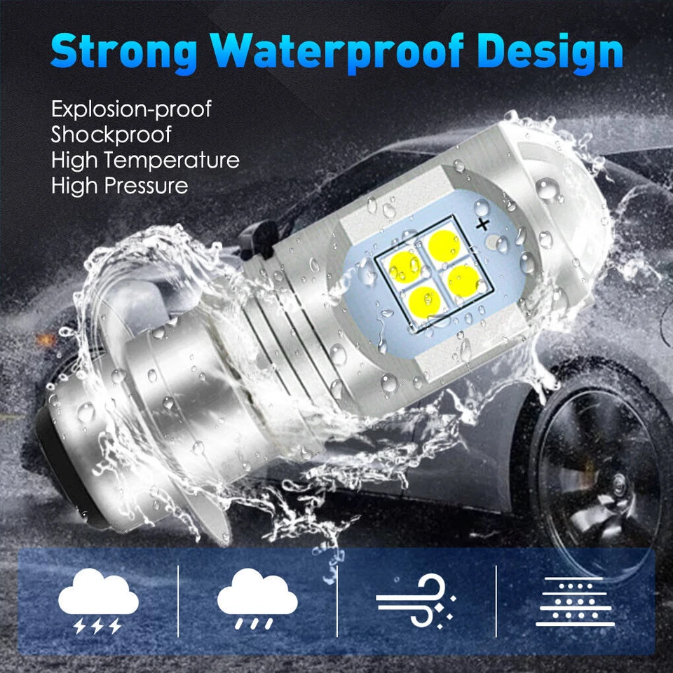 Белая светодиодная лампа для фары Yamaha Breeze 125, 1989-2003, 6500K - Изображение 4 из 4