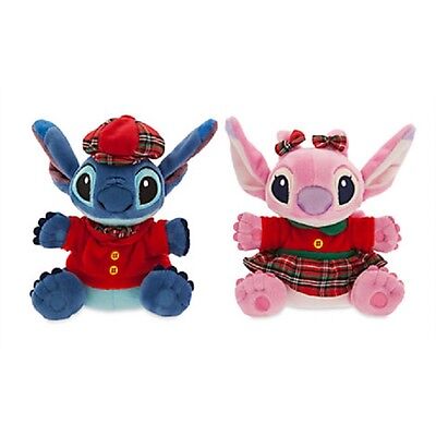 DISNEY STORE STITCH AND ANGEL HOLIDAY PLUSH DUO 6
