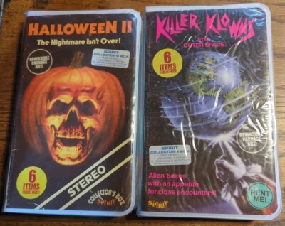 VHS Spirit COLLECTOR BOX Killer Klowns From Outer Space & HALLOWEEN 2 SEALED