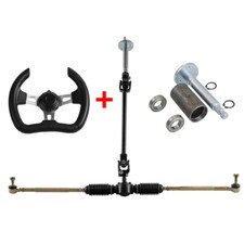 Steering Wheel Assembly Set Adjustable Shaft Rod Rack For Go Kart ATV Quad 110cc