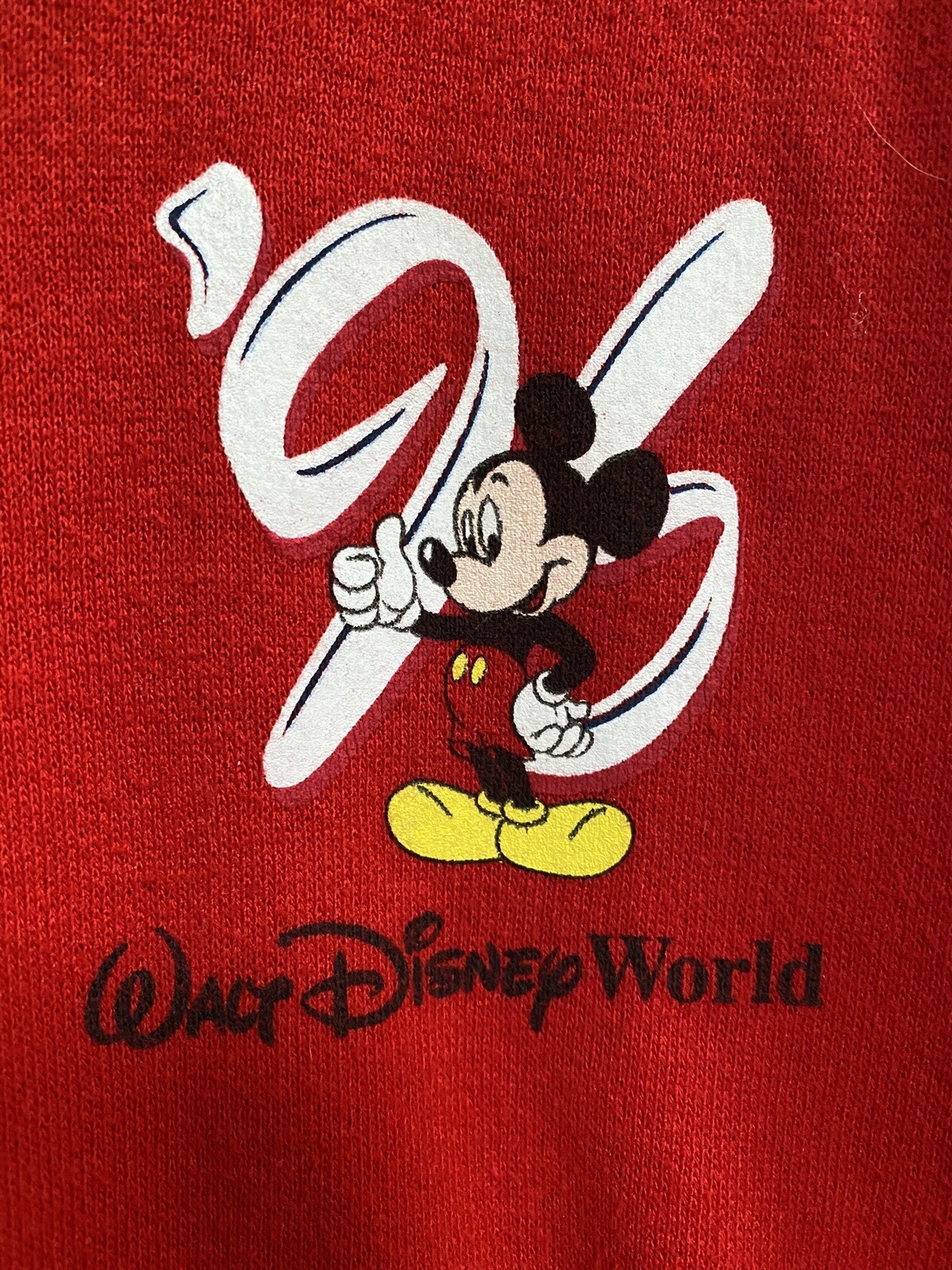 Vintage 90'S Disney Designs Mickey Mouse character pullover sweatshirt, Made in USA, Men's Size L polyester navy blue type Vintage Second Hand