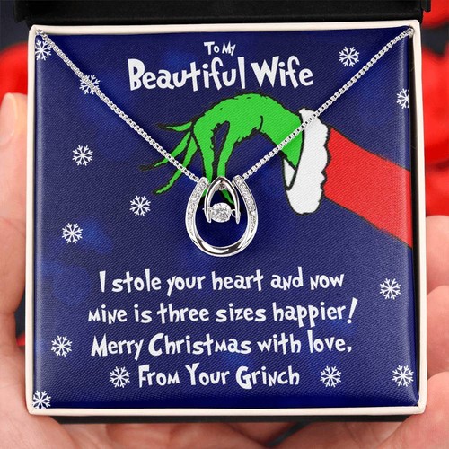To My Wife, 🎁 Christmas Gift For Wife, Christmas CZ Pendant Wishbone Necklace! - Picture 16 of 28