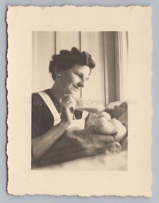 Mother Feeding Child With Milk Bottle - Vintage Photo