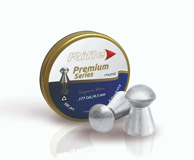 RIFLE 177 cal PREMIUM ROUND 8.33 gr AIRGUN PELLETS (500 ct)