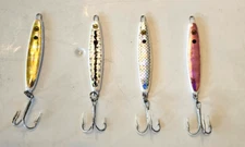 Haddock Jigs Lot - Saltwater Jigs - Striper, Bass - 4 Spoon Lot- Med. 3/4 oz