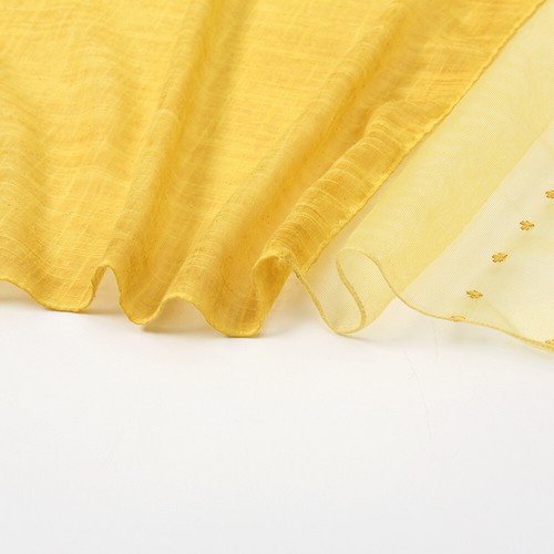 Women Mesh Linen Embroidery Flower Scarf Shawl Wrap Headscarf Long Wide Scarves - Picture 7 of 19